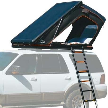 Pop Up Rooftop Tents Hard Shell for Camping,Waterproof SUV Car Jeep Overland Tent,Car Truck Bed Tent Triangle Aluminium Black,RTT Easy 30s Setup-Topoak Galaxy