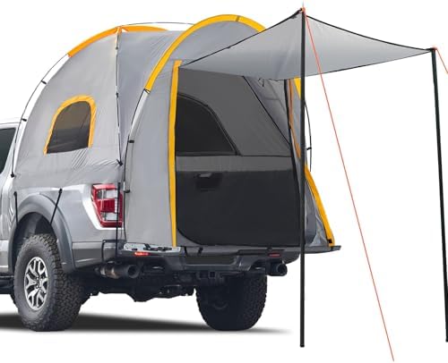 Pickup Truck Tent with Awning Shade, Waterproof PU5000mm Oxford for Camping Travel Outdoor Activities for Colorado/Silverado,Ram,Gladiator,Ford Ranger,GMC Sierra/Canyon,Titan/Frontier,Tundra/Tacoma