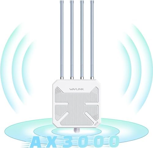 WAVLINK AX3000 WiFi 6 Wireless Outdoor Wireless Access Points, Long Range Outdoor WiFi with Dual Band/PoE/IP67/600mW of Power/Up to 256 Devices for Parties, Business Gatherings, etc.