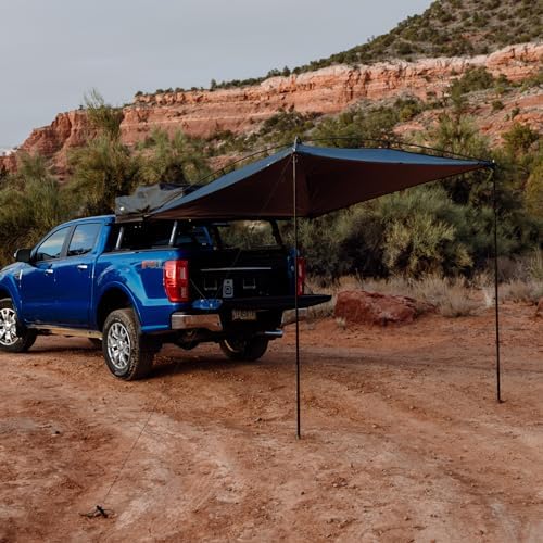 MoonShade Portable Vehicle Awning, Large 9′ x 7′ Shade Coverage, Lightweight Durable Car Canopy Suitable for Trucks SUVs Vans Campers and More (Shadow Blue)