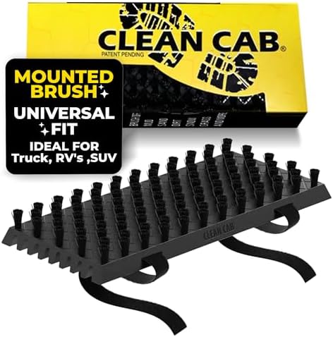 Universal Fit Truck Step Mounted Brush – Heavy Duty Boot Brush for Trucks, RVs, SUVs, and Semis – Easy Velcro Mounting – Perfect for Camping, Jobsite, and Home – Durable and Reliable