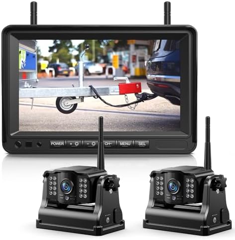 eRapta 2 Magnetic Wireless Backup Camera 7” IPS Monitor, 2-Min DIY Installation,1080P, Lower Consumption, 9600mAh Rechargeable Camera System for Hitching Horse Fifth Wheels/Trailer/RV/Truck/Car ACT702