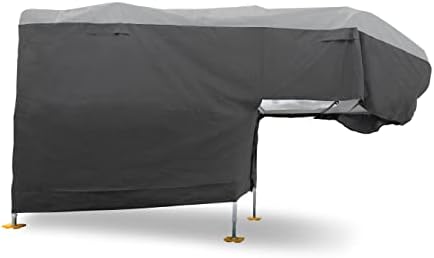 Camco ULTRAGuard Camper/RV Cover | Fits Slide-In Campers Up to 18′ 2″ | Features Zipper Entry Doors & Covered Air Vents | Crafted of Polypropylene | Storage Bag for RV Storage and Organization (45770)