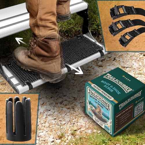 RV Step Covers – Trail Scrubber Boot Brush Cleaner for Camper Steps | Universal Fit Trailer & Semi Truck Accessories | Heavy Duty Stair Carpet Treads Alternative | RV Essentials