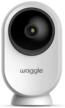 Waggle RV Mini Wi-Fi AI Pet Camera, 1080p HD, Pan & Tilt, Motion Alerts, 2-Way Audio, Night Vision, Pet Camera with App Control, Built-in SD Card (128GB)