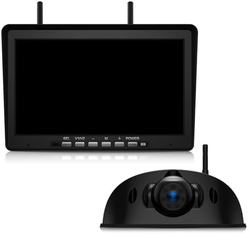 10.1″ RV Backup Camera Wireless System Plug and Play, Pre-Wired for Furrion RV Trailer Camper Motorhome, HD 1080P DVR Monitor with Rear View Camera, IR Night Vision IP69K Waterproof, BY5