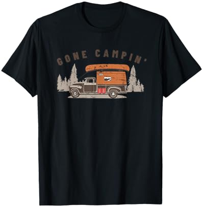 Vintage Gone Campin’ Old Truck Camper Canoe Graphic T-Shirt