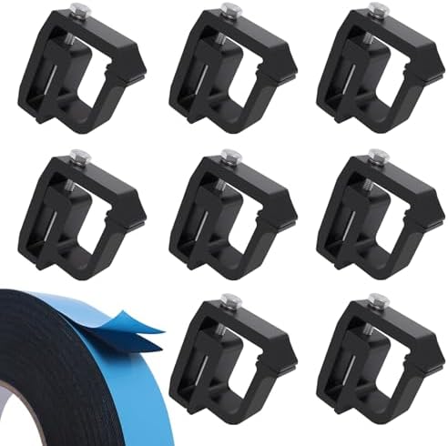 Truck Camper Shell Clamps 8PC & Anti-Vibration Foam Tape Kit-Aluminum Truck Cap Mounting Clamps Compatible with Ford F150 F250, Dodge Ram 1500 2500 3500, Chevy Silverado Tundra Dakota Sierra Avalanche