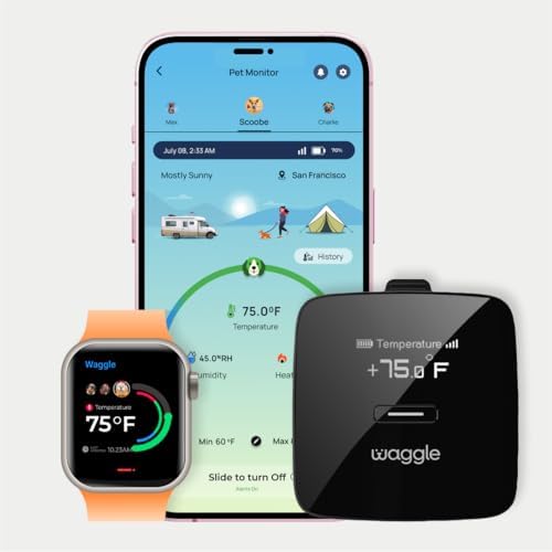 Waggle RV/Pet Safety Temperature Monitor – PRO (GPS) | 4G LTE, Instant Power Outage/Temp/Humidity Alerts | GPS & Geofencing for RVers.