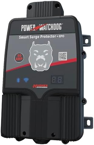 Hughes Power Watchdog PWD50EPOHW 50 Amp Smart RV Hardwired Surge Protector – Emergency Power Off (EPO) – Wifi Monitoring – Replaceable Surge Module – LED Diagnostics – Durable for RV Campsite Use