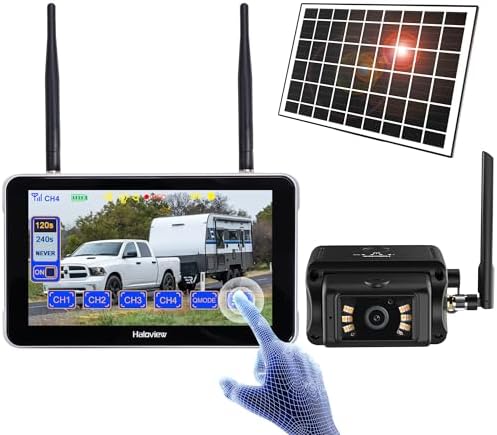 Haloview Byte Tango BT7 Solar Wireless 1080P Solar Powered Backup Camera with Touch Monitor for RV