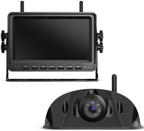 eRapta RV Backup Camera 1080P Wireless Plug and Play: Pre-Wired for Furrion, Infrared Night Vision, Wide-Angle Rear Camera, 7″ IPS Monitor, IP69K Waterproof for RVs, Trucks, Campers, Trailers AW7Y5