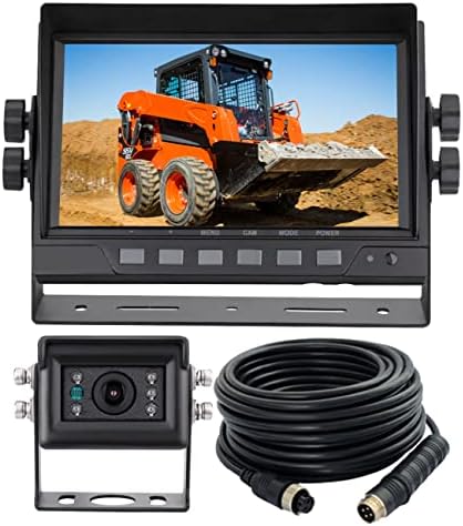 7″ 1080P AHD Wired Reverse Rear View Backup Camera System,Guide line,IP69K No Water Leakage Camera, Night Vision, Vibration-Proof 10G for Tractor/Truck/Excavator/Caravan/Skid Steer/Heavy Equipment