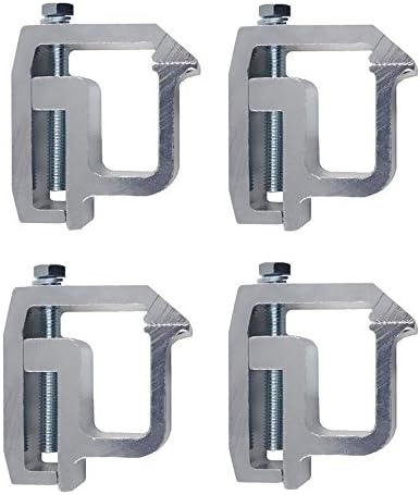 Mounting Clamps Truck Caps Camper Shell Powder-Coated Replacement for Chevy Silverado Sierra 1500 2500 3500, Dakota Ram 1500 2500 3500, F150 F250 Set of 4 (silver)