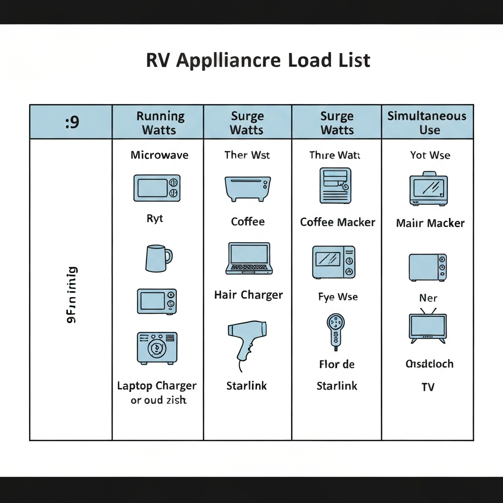 RV inverter sizing