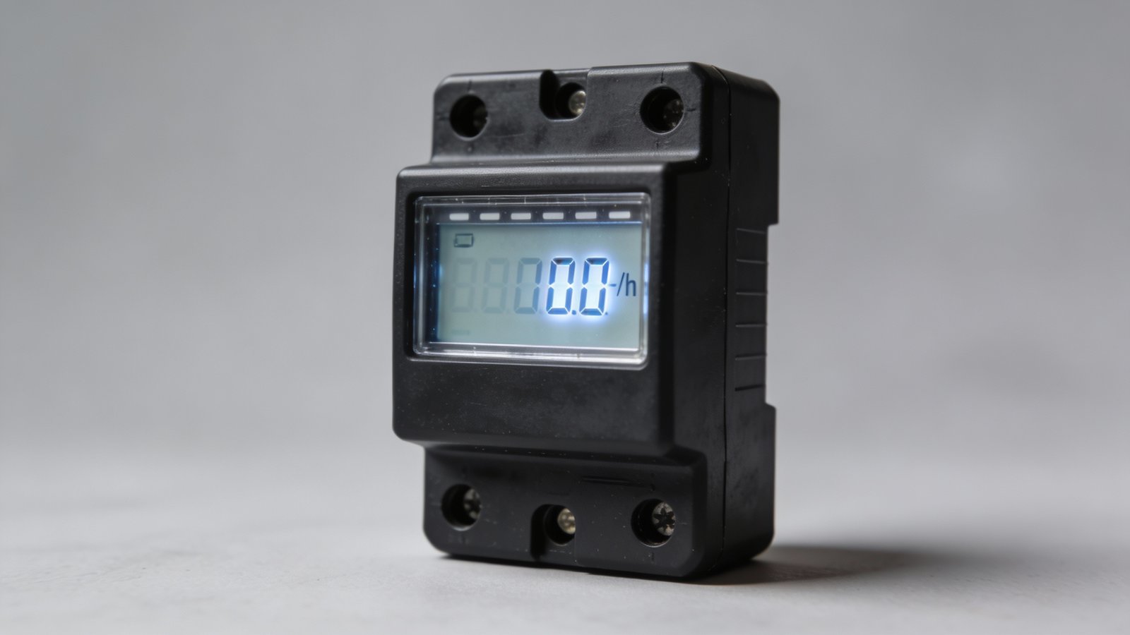 **Single digital power meter displaying watt-hour consumption**