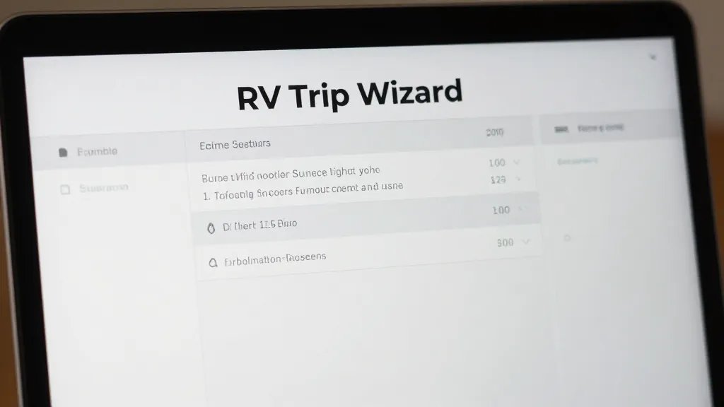 Setting Up Rv Trip Wizard: First Time Configuration Made Easy 1 Closeup of RV Trip Wizard dashboard on laptop screen