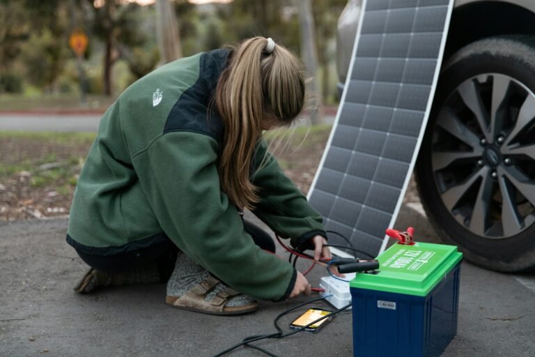 Solar panels being installed for an RV power system