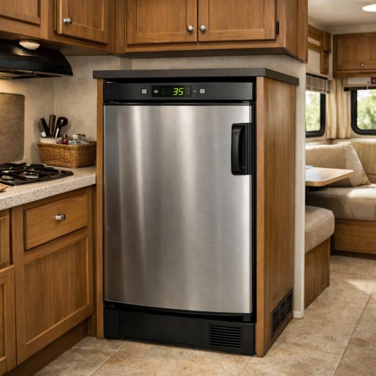 RV interior with 12V appliances