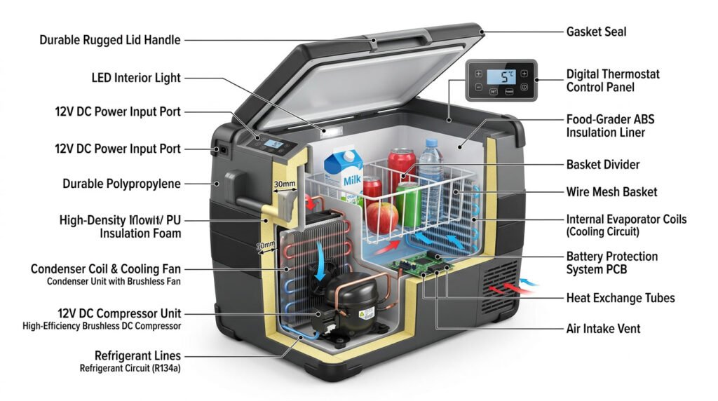 12V portable fridge vs cooler
