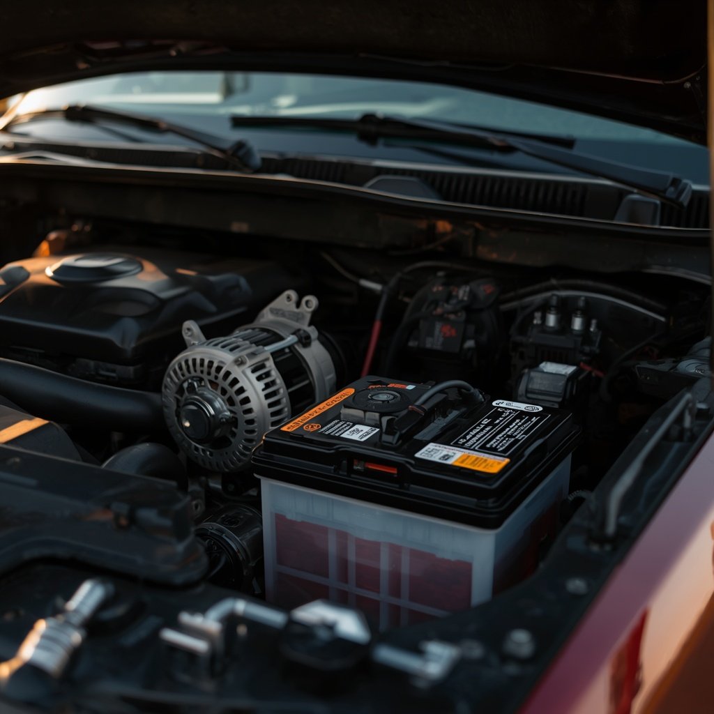 DC to DC Charger vs Battery Isolator: Which One Does Your RV Need? 1 Truck alternator and starting battery, the power source in any DC to DC charger vs battery isolator setup